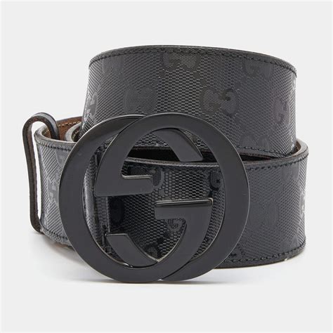 gucci interlocking g belt black imprime|gucci interlocked embossed belt.